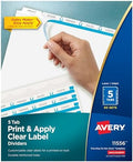 Avery Index Maker Clear Label Dividers, 5-Tab, White, 50 Sets