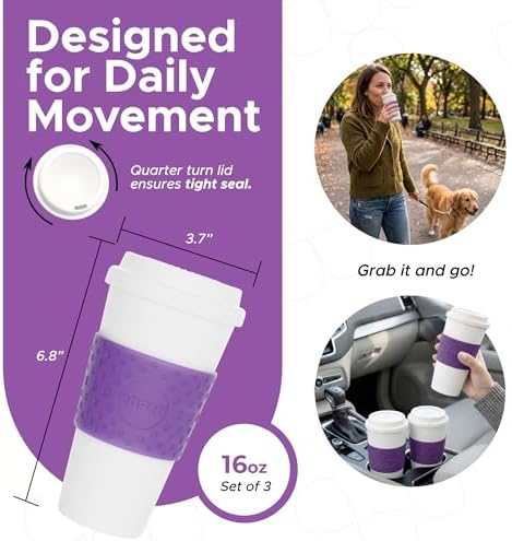 Copco Acadia Travel Mug, 16 Oz - Lilac, Set of 3
