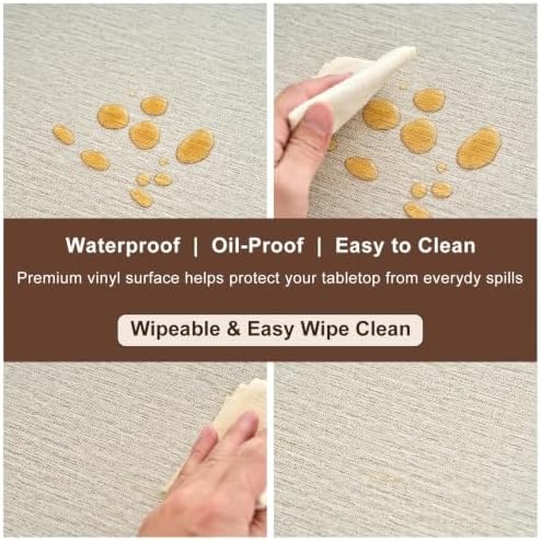 LIBERECOO Heavy Duty Vinyl Tablecloth with Flannel Backing Waterproof Oil-Proof Plastic Table Cloth Stain-Resistant Wipeable Rectangle or Square Table Cover for Indoor and Outdoor 60 x 84 Inch