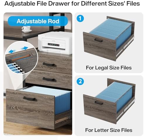 Tribesigns 63 Inch Computer Desk with File Drawer Cabinet, Home Office Desk