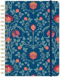 Orange Circle Studio Undated Tri-Tab Planner,Garden Renaissance Weekly & Monthly Planner Journal, 7 x 9.6 Spiral Notebook with Stickers, Pockets, Elastic Closure and Lined Notes for Everyday Use