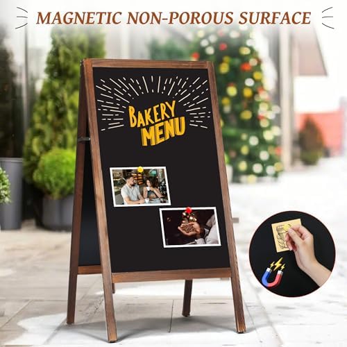 A Frame Chalkboard Sign, 40" x 20" Extra Large Wooden A-Frame Sign Board