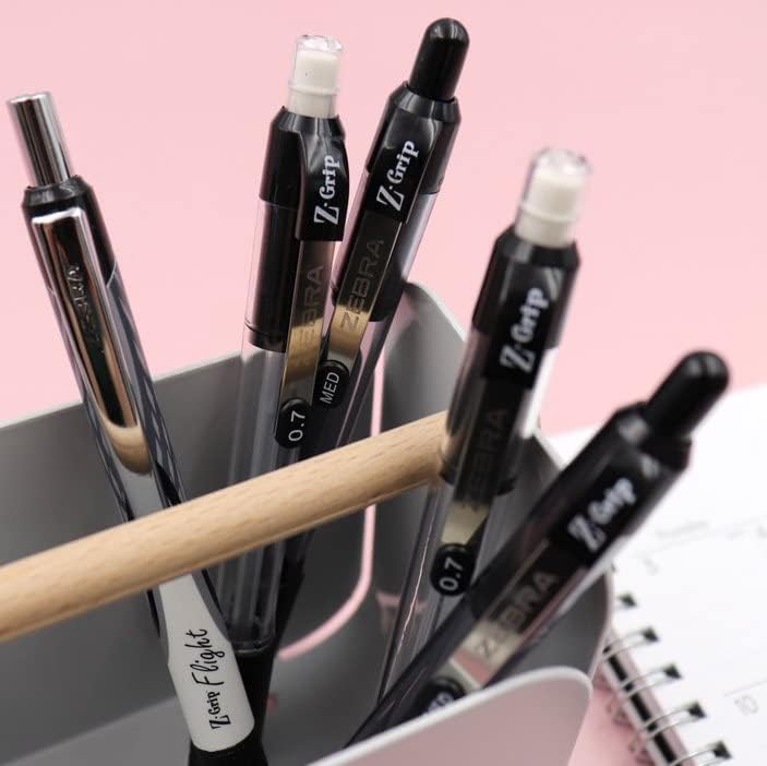 Zebra Pen Z-Grip Retractable Ballpoint Pen, Black Ink, 0.7mm, 12-Pack