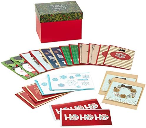 Hallmark Boxed Handmade Christmas Cards Assortment (Set of 20 Special Holiday Greeting Cards and Envelopes) (1XPX5639)