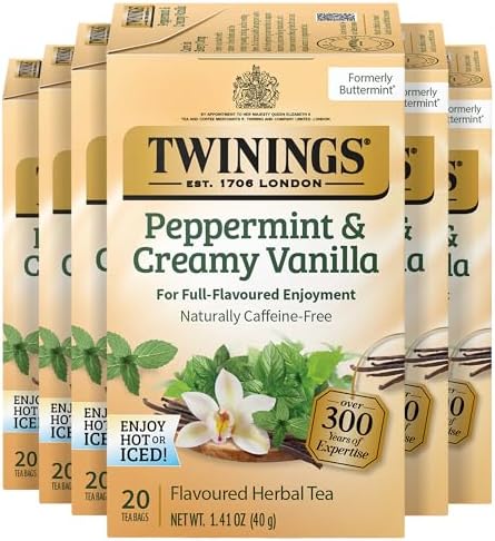 Twinings Peppermint & Creamy Vanilla Herbal Tea Bags, 120 CT Box (1 Pack)