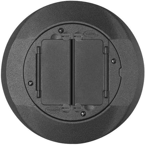 Hubbell Wiring Device-Kellems Box Cover, Floor Box Type, 2 Gang, Aluminum, Flush Cover Type S1CFCBL - 1 Each
