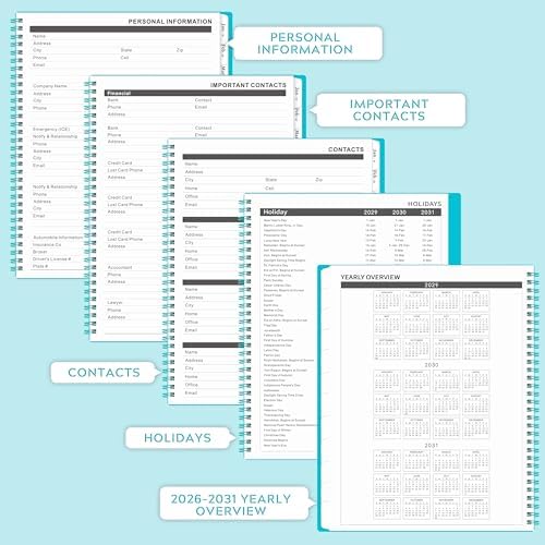 2026-2031 Monthly Planner/Monthly Calendar - 5 Year Monthly Planner