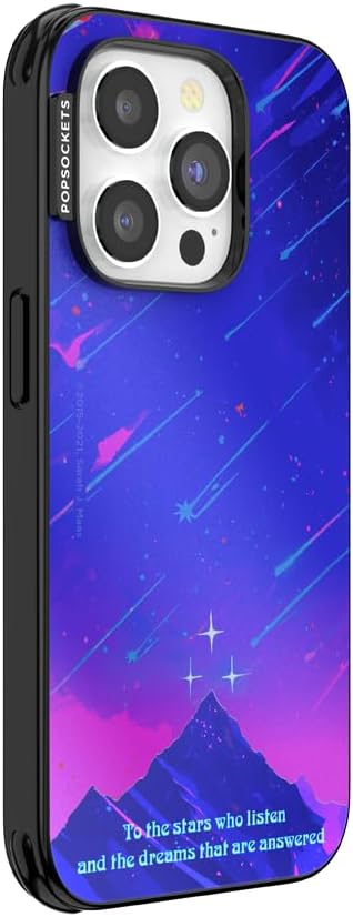 PopSockets iPhone 14 Pro Phone Case with MagSafe, Wireless Charging Compatible, Bookish - Mirror Starfall