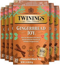 Twinings Gingerbread Joy Holiday Black Tea Bags, 20 CT Box (6 Pack)
