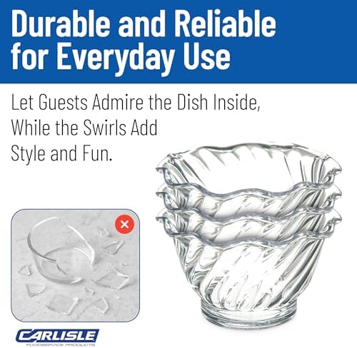 Carlisle FoodService Products Plastic Dessert Dish, 5 Ounces, Clear (Pack of 24)