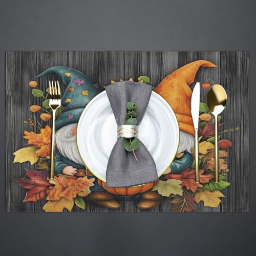 Placemats Set of 6 Washable Linen Place Mats Cloth Table Mats 12x18 Inch