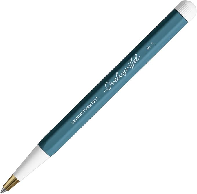 LEUCHTTURM1917 - Drehgriffel Writing Pen (Stone Blue) - Ballpoint Pen with Royal Blue Ink Included
