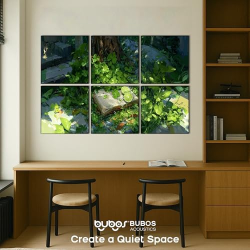 BUBOS 6 Pcs Art Acoustic Wall Panel,70.8”x47.2”Self Adhesive for Home Decor
