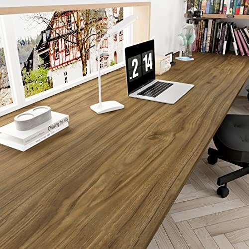 WESTICK Peel and Stick Countertops Waterproof Brown Wood Contact Paper for Cabinets Rustic Wood Peel and Stick Wallpaper Removable Wood Grain Contact Paper for Counter Table Top Desk 394" x 15.8"