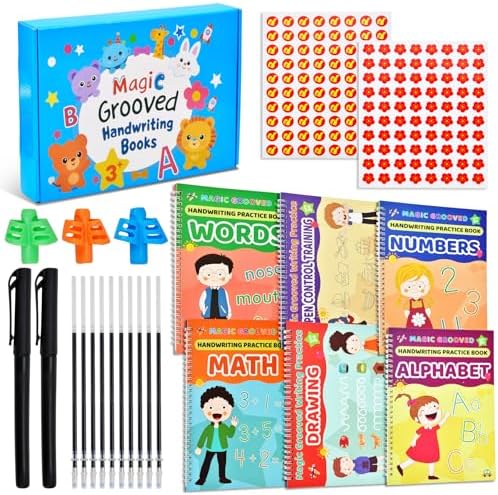 Grooved Handwriting Practice Books for Preschool Letter Number Tracing