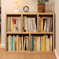 Lumber Organizer Shelf 3/4 Shelves, Lateral Filing or Vertical, Closed Back Floor-Standing Bookshelf Rack Bookcase Cabinet Tiered Shelf Grid Storage Unit Natural 31.5" L x 9.4" W x 23.6" H