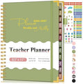 Teacher Planner 2026-2027, July 2026 - June 2027, Academic Weekly & Monthly Calendar Planner with Tabs, 8.5" x 11" A4 Teacher Lesson Plan Book with 7 Periods, Daily Agenda School Organizer for Teacher Student Homeschool, Green