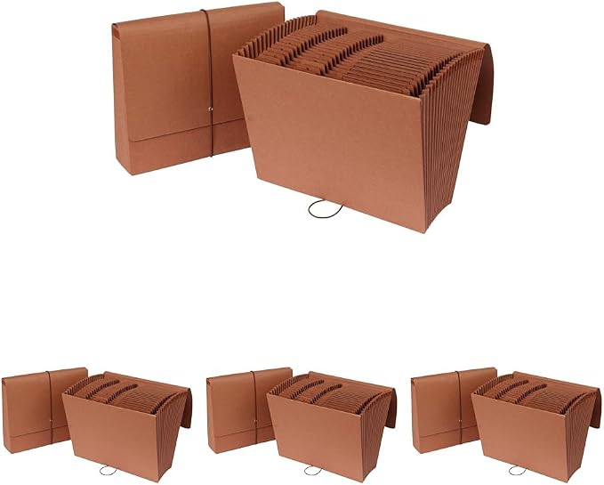 Pendaflex 21 Pocket A-Z Expanding File, File Organizer for School, Home and Office, Durable Organizer with Pockets, Letter Size, Red Rope (75711) (Pack of 4)