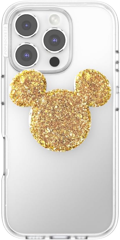 PopSockets Adhesive Phone Grip, Holder- Earridescent Gold | Secure Comfortable Hold, Anti-Drop, Kickstand, Disney, Mickey Mouse, Minnie, Gold
