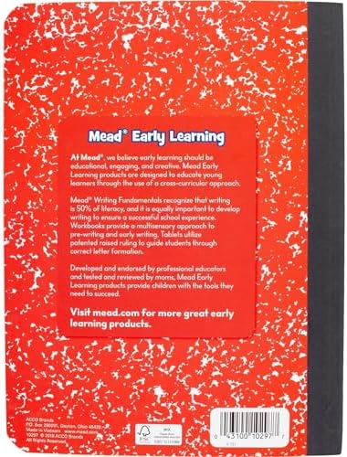 Mead Primary Journal Creative Story Tablet Composition Notebook, 7.5" x 9.75", Grades K-2, 100 Sheets, Red (489903-ECM)