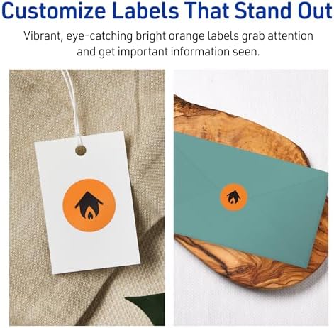 Avery® Printable Round Labels, Sure Feed® Technology, 3/4" Diameter, Bright Orange Labels, Print-to-the-Edge, Laser/Inkjet, 800 Total, Great for Price Stickers and Mailing Seals