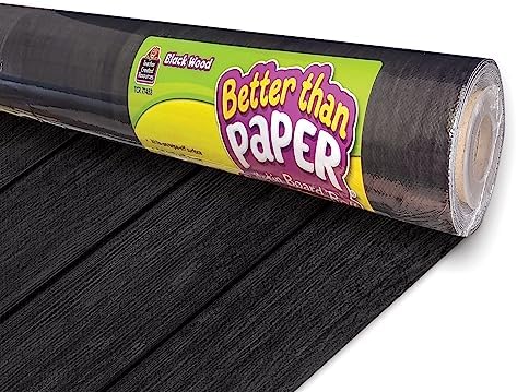 Teacher Created Resources Black Wood Better Than Paper Bulletin Board Roll (Pack of 8)