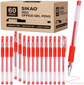 Red Gel Pens Bulk, 60 Pack 0.7mm Fine Point Gel Ink Rollerball Pens, Smooth Quick-Dry Red Ink No Smear, Comfortable Grip Pens for Grading, Editing, School, Office & Note Highlighting