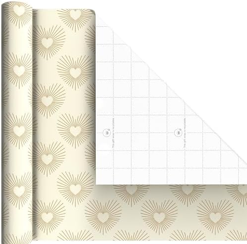 Hallmark Wedding Wrapping Paper Mini Rolls, 3-Pack, 60 Sq. Ft.