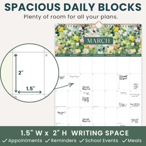 bloom daily planners 2027 Hanging Wall Calendar (January through December 2027) - Large 11” x 17” Monthly Calendar for Home or Office - Seasonal