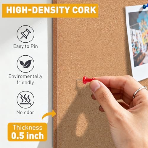 Cork Board for Wall, 36"x24", 6-Pack Cork Tiles