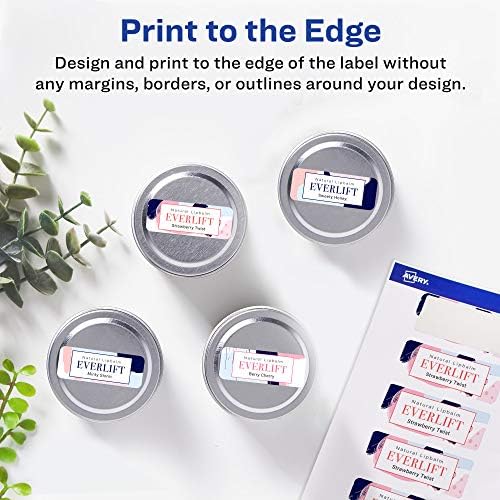 Avery® Matte White Rectangle Labels, Sure Feed® Technology, 1" x 2", 600 Matte White Printable Labels