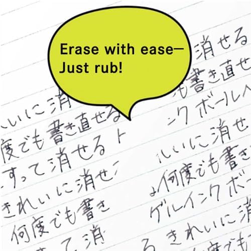 Mitsubishi Pencil Erasable Gel Ink Ballpoint Pen, uni-ball R:E 0.5mm, Off Black, Set of 10