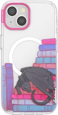 PopSockets iPhone 15 Phone Case with MagSafe- Curled Up & Cozy | Magnetic, Wireless Charging, Camera & Drop Protection, Dragon