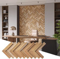 Wall!Supply 3D Wall Panels – Reclaimed Herringbone Asian Teak Wood – Home Decor Wallpaper Alternative for Living Room, Bedroom & Office – Easy DIY Installation – 16 Pack, Covers 11.63 Sq Ft