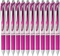 Pentel EnerGel RTX Retractable Liquid Gel Ink Pen, (0.7mm) Medium line, Magenta Ink, Box of 12 Pens (BL77-V4)