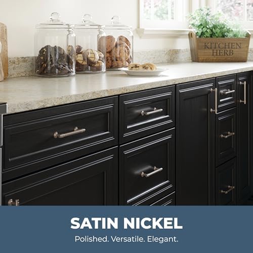 Franklin Brass Francisco (10-Pack) Cabinet Handles 4" Hole Center Pulls | Satin Nickel Hardware for Kitchen Drawers, Dressers, Furniture P29617K-SN-B