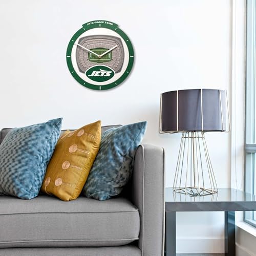 YouTheFan NFL New York Jets StadiumView 3D Wall Clock