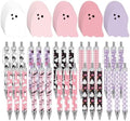 JarThenaAMCS 60Pcs Halloween Stationery Set White Pink Purple Ghost Sticky Note Pads with Boo Ghost Ballpoint Writing Pens for Office Classroom Party Favors Supplies