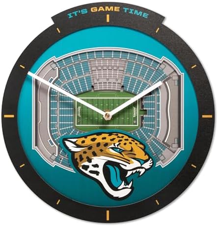 YouTheFan NFL Jacksonville Jaguars StadiumView 3D Wall Clock