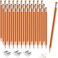 36 PCS Orange Pencils with Eraser, Pre-Sharpened HB Spring & Easter Pencils for Kids, School Supplies for Writing, Drawing & Easter Art Crafts (Orange)