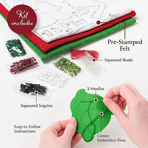 Bucilla Felt Applique 6 Piece Ornament Making Kit, Paws & Whiskers, Perfect for Holiday DIY Arts and Crafts, 89701E