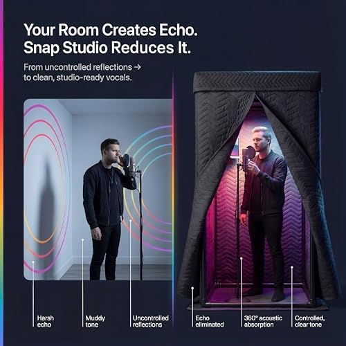 Snap Studio Portable Vocal Booth, Original & Best for Home Studio Recording