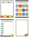 Creative Teaching Press Apple Time Classroom Essentials 4-Chart Pack, 17" x 22"