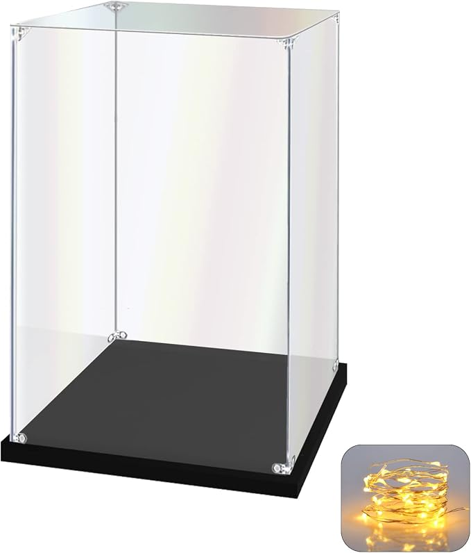 Acrylic Display Case for Collectibles Assemble Clear Acrylic Display Box for Lego Alternative Glass Case for Display Figures Doll Toys Home Storage(8x8x12 inch, 20x20x30 cm) | Plexiglass Box for Lego Figures Dolls Models, Dustproof Protection, Stable a...