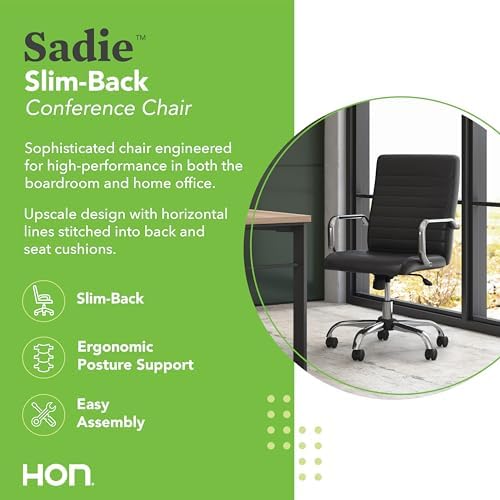 HON Sadie Executive Ergonomic Office Chair, Desk Chair Comfy, Black