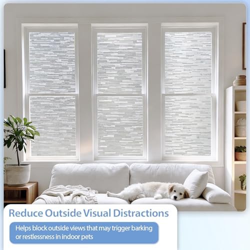 GTJ Frosted Glass Window Film for Privacy, Static Cling, 47.2 x 78.74 in