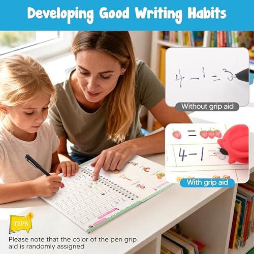 Magic Grooved Writing Practice Books for Kids, Reusable Tracing Workbooks