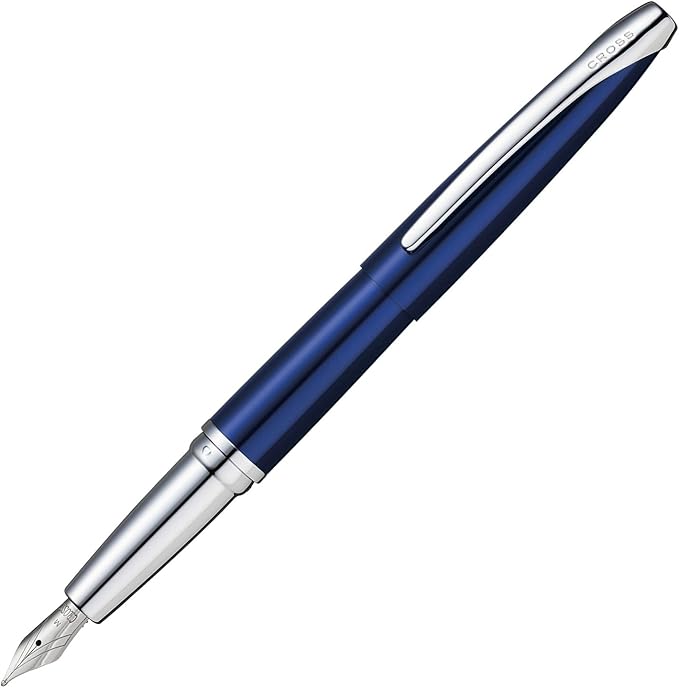 Cross ATX Refillable Fountain Presented in a Luxury Gift Box - Medium Point, Black Ink, Translucent Blue