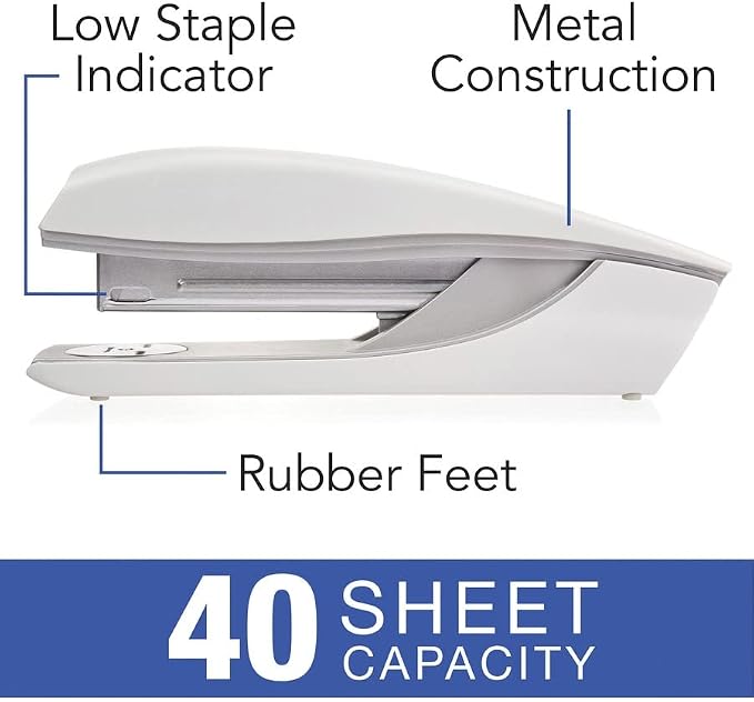 Swingline Stapler, NeXXt Series Style, Desktop Stapler, 40 Sheet Capacity, White (55657004)