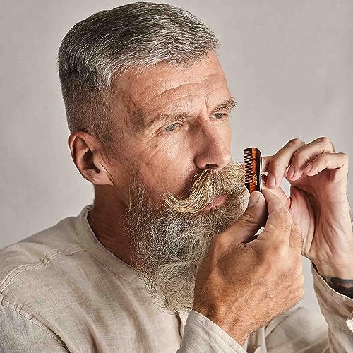 Kent A 81T X-Small Men's Beard Mustache Mini Pocket Comb, Fine Toothed Pocket for Facial Hair Grooming and Styling. Hand-Made of Quality Cellulose Acetate, Saw-cut Hand Polished. Made in England